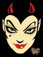 Medium T-shirt Devil Face - Vince Ray - Click Image to Close
